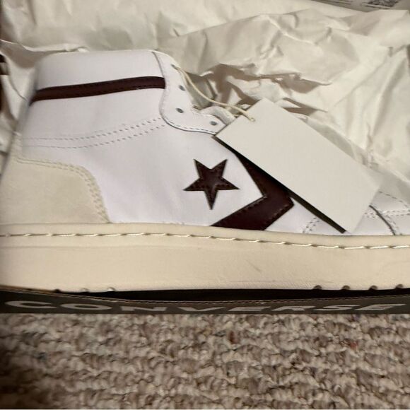 NEW Converse Pro Blaze Classic Leather Mid' White/Bloodstone" Shoes- Women’s 9.5 - Picture 6 of 7